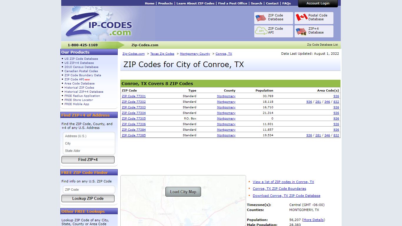 All Zip Codes in Conroe TX